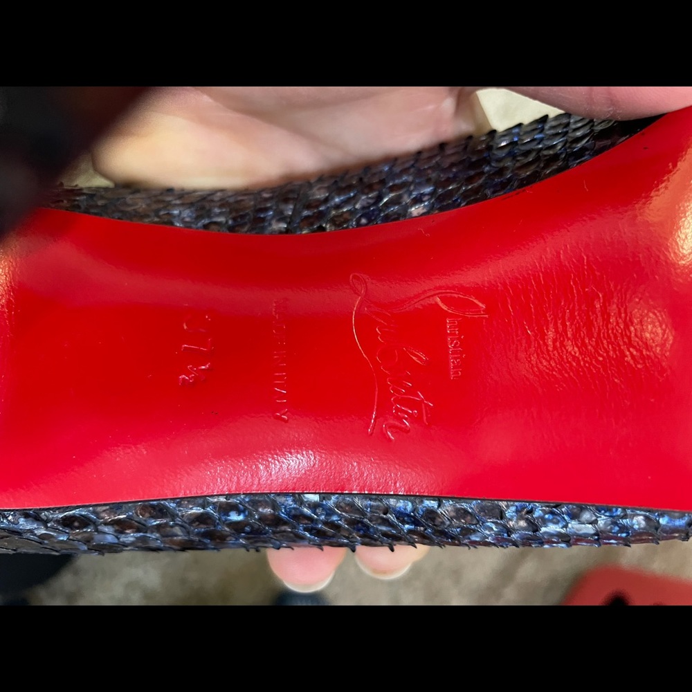 Christian Louboutins Very Prive 120 Python 37.5 - image 5